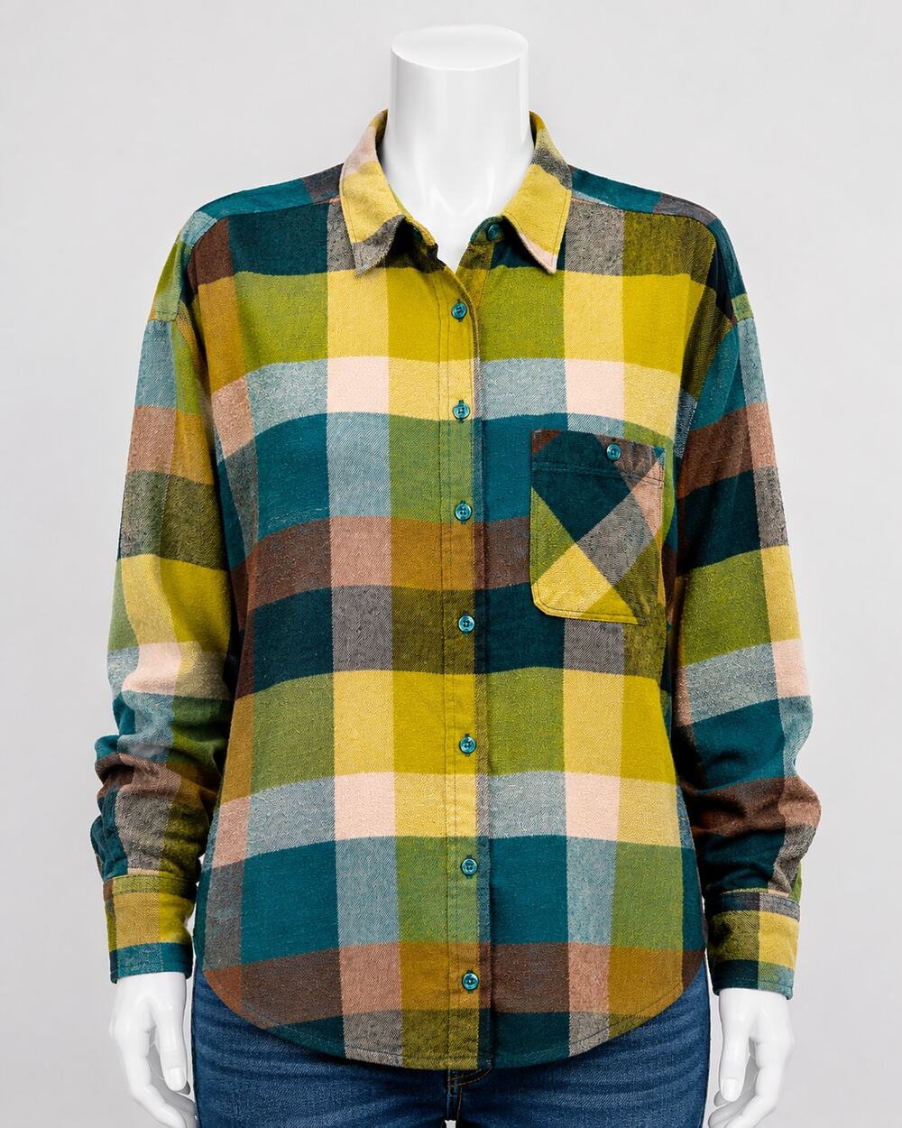 Alpine Design Plaid Button Front Flannel Shirt Outdoor Hiking Camping  Large